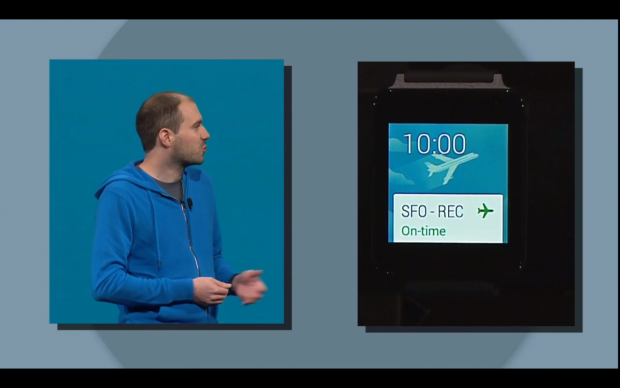Die Präsentation von Android Wear während der Google I/O. (Screenshot: Golem.de)